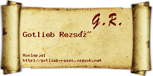 Gotlieb Rezső névjegykártya